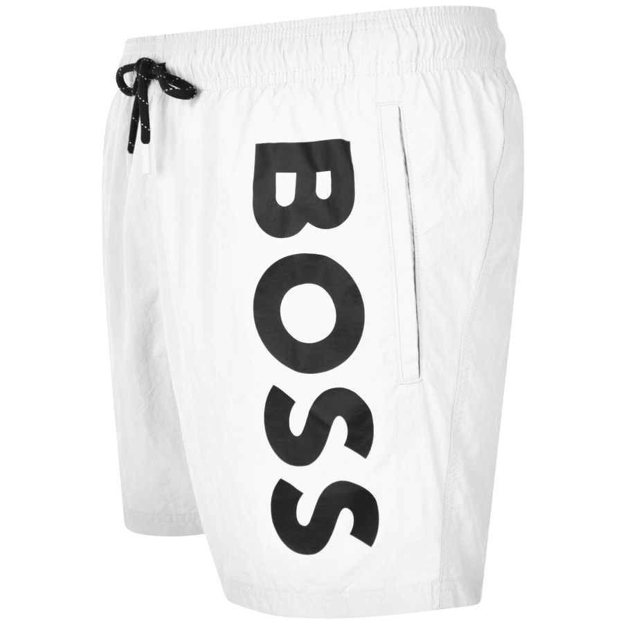 White hugo boss swim shorts sale
